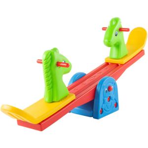 HEY! PLAY! Teeter Totter - See Saw for Backyard or Playroom with Easy-Grip Handles - Indoor or Outdoor Play Equipment for Toddlers