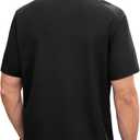 NIASHOT Mens Polo Shirt Short Sleeve Golf Sports Casual Tee (Small, 1-black)