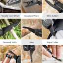 Pohaku Multitool Pocket Knife, Gifts for Men, 13 in 1 Pocket Multi Tool with 3" Large Blade, Safety Locking Design, Spring-Action Plier, Durable Nylon Sheath for Camping, Fishing, Survival, Hiking