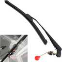 UTV Windshield Wiper Kit, 15.7" Hand Operated Manual Rubber Vehicle Windscreen Wiper Blade with Arm, ATV Replacement Accessories, Compatible with UTV ATV Golf Cart