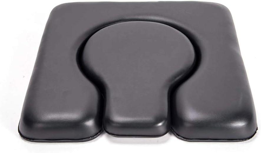 PU Commode Seat Cushion, Black Padded Cushion for Bedside Commodes, Chair, Shower Wheelchair, C Shape, 16.92x16.92x1.95 Inch