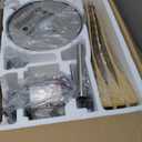 42 Inch Ceiling Fans with Lights, 3 Blades Modern Ceiling Fan with Remote Control, ABS Plastic Wood Grain Fan with Light for Patios, Outdoor, Living Room, Dining Room, Bedroom (Silver + natural wood color 3)