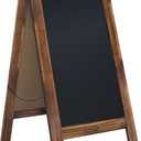 A Frame Chalkboard by HBCY Creations: 40x20 Solid Wood A-Frame Sign Rustic Brown Double-Sided Magnetic Board, Chalkboard Menu Board, for Restaurants, Cafés, Weddings - Heavy Duty Hinges