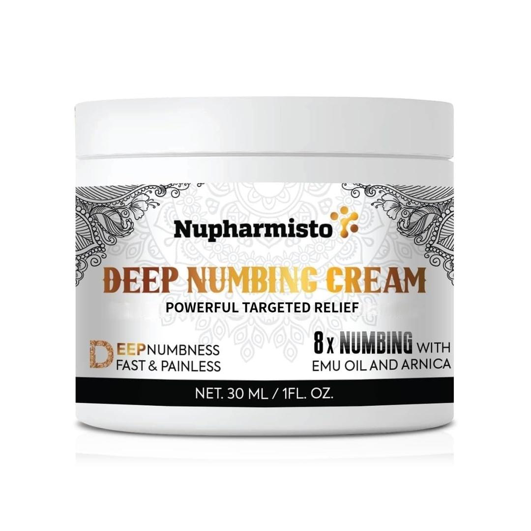 Numbing Cream Maximum Strength: Long Lasting Extra Relief with Menthol Arnica and Emu Oil (30ml, 1, Fl Oz)