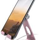 Lamicall Tablet Stand Adjustable, Tablet Stand : Desktop Stand Holder Gifts Compatible with Tablet Such as iPad 2018 Pro 9.7, 10.5, Air Mini 4 3 2, Kindle, Nexus, Tab, E-Reader (4-13'') - Rose Gold