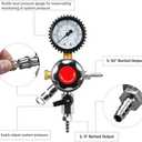 Draft Beer Secondary Regulator bar Wall Regulator with Single 5/16" Outlet Barb 0-60PSI Single Guage Co2 regulator nitrogen regulator for Homebrew