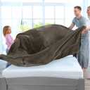 Utopia Bedding Fleece Blanket Queen Size Brown 300GSM Luxury Fuzzy Soft Anti-Static Microfiber Bed Blanket (90x90 Inch)