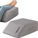 MEGCXIT Leg Pillow Elevation Blood Circulation, Leg Wedge for Elevation for Swelling, Leg Elevating Pillow for After Surgery, Memory Foam Foot Knee Pillow for Back Sleeping 24×19×8 Inch Grey
