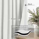 Guken White 100% Blackout Linen Curtains 84 Inch Length 2 Panels Set for Living Room Bedroom Back Tab Thermal Insulated 100% Black Out Drapes Room Darkening Farmhouse Style for Bedroom Curtains 52x84