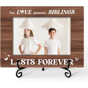 Siblings Picture Frame, Wooden Photo Frame 4x6, Birthday Gifts Appreciation Gifts for Woman Man Brother Teen, Tabletop Display Home Decorations -04