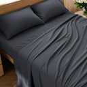 Bedsure Full Size Bed Sheets - 4 Pieces Soft Full Sheet Set - Breathable & Cooling - Hotel Luxury - Easy Care Polyester Microfiber Bedding for Women, Men, Dark Grey, 81x 96