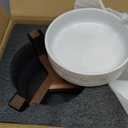 Havniva 6.1" Elevated Dog Bowls Ceramic Raised Dog Bowl with Non-Slip Stand (Acacia Wood) Two Height Options, Dog Food & Water Bowl for Small Breed Dogs - 1.7 Cups 13.5 oz