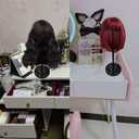 Wig Stand 1PC Adjustable Height Wig Stand Holder Portable Non-Slip Wig Head Holders Sturdy Plastic Wig Head Stand for Multiple Wigs and Hats Styling Drying Display (Black)