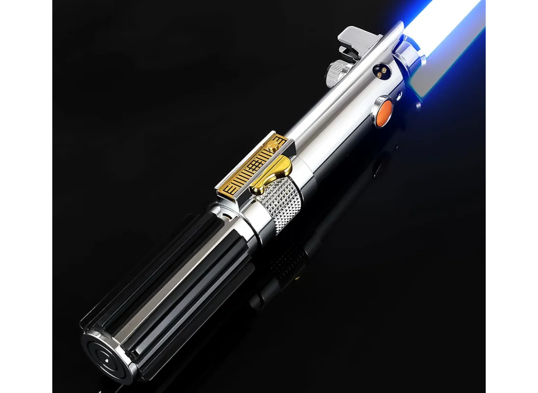 Pixel Dueling Lightsaber, Motion Control 39 Sets Sound Effects and 12 Colors Change, Smooth Swing Metal Handle Light Saber for Adults, Boys Cosplay Gifts (Pixel