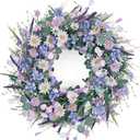 Waipfaru Spring Wreaths for Front Door, 22 Inchs Spring Daisy Wreath Summer Wreath with Floral Lanvender for Indoor Outdoor Wall Porch Window Decor and Festival Celebration