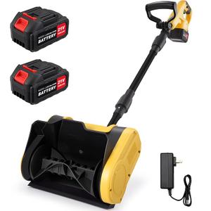 Cordless Electric Snow Shovel, Battery Powered Snow Blower – Lightweight Portable Snow Thrower for Driveway & Sidewalk, Powerful Motor, Long Throw Distance, Easy Snow Removal,Yellow