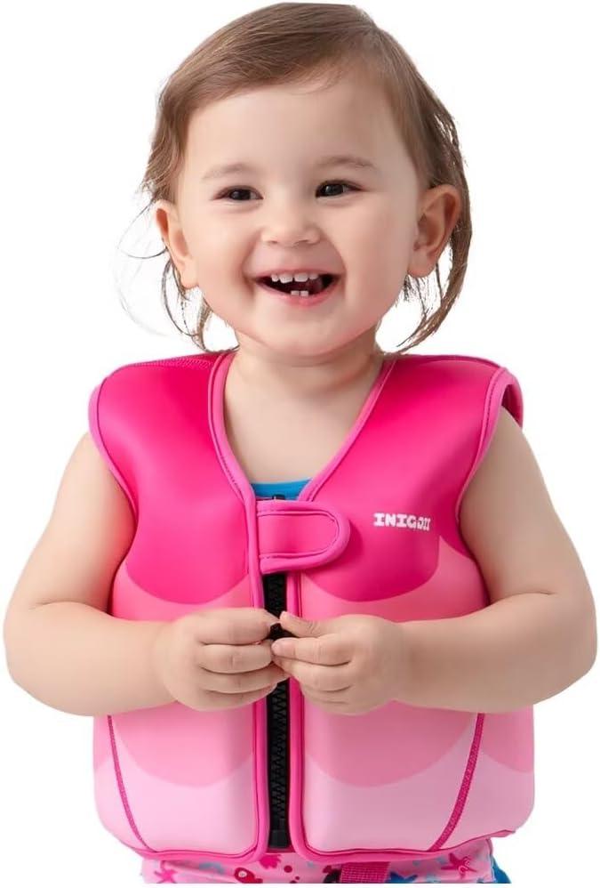 Toddler Swim Vest, Swim Jacket for Kids, Infant Swim Trainer Vest with Adjustable Safety Strap (Small(18 Months-2 years/20-28 lbs ), pink)