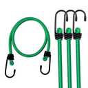 WORKPRO 24 Inch Bungee Cord with Hooks, 1 Pack Superior Rubber Heavy Duty Straps Strong Elastic Rope for Outdoor Tent, Luggage Rack, Camping, Cargo, RV, Bike, Transporting, Storage, Green