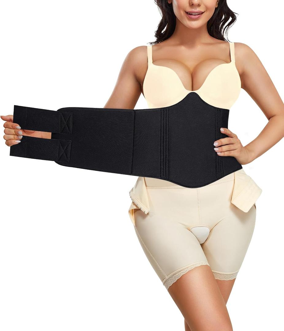 YERKOAD 360 Lipo Foam Ab Board Post Surgery Liposuction Abdominal Compression Boards Belly Wrap Lipo Recovery Waist Cincher (One Size, Black)