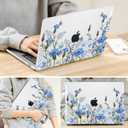 Compatible with MacBook Air 13 inch Case M5 2026 2025-2022 A3449 A3240 M4 A3113 M3 A2681 M2 Chip, Crystal Pattern Plastic Hard Case Cover for Mac Air 13.6 M5 Touch ID, Tropical Blue Flowers