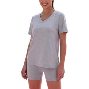 Acmplla Two Piece Sets for Women 2025 Summer Outfits Workout 2 Piece Lounge Set Matching Clothing Casual T shirt Biker Shorts, Large