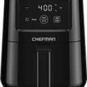 CHEFMAN 2 Qt Mini Air Fryer Digital Space-Saving Compact Air Fryer with Nonstick and Dishwasher Safe Basket, Quick & Easy Meals in Minutes, Features Digital Timer and Shake Reminder Black
