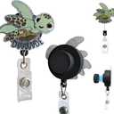 Magnetic Badge Holder with Strong Magnet Back, Sea Turtle Retractable Badge Reel, ID Card Clip for Nurses, Teachers, Office Professionals