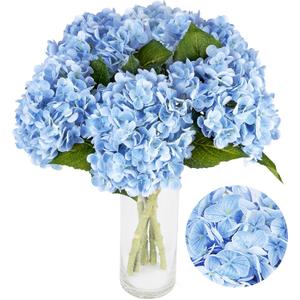 3pcs HydrangeaArtificial Hydrangea FlowersLatex Real Touch HydrangeasHydrangea Artificial FlowersSuitable for Home DCor, Party Decorations, Wedding Bouquets, and Centerpieces (Blue)