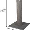 Kitty City Tall Sisal Cat Scratching Post, 32 Durable Scratcher with Sturdy Base & Hanging Jingle Toy, Easy Assembly, Furniture Protection for Indoor Cats - Gray