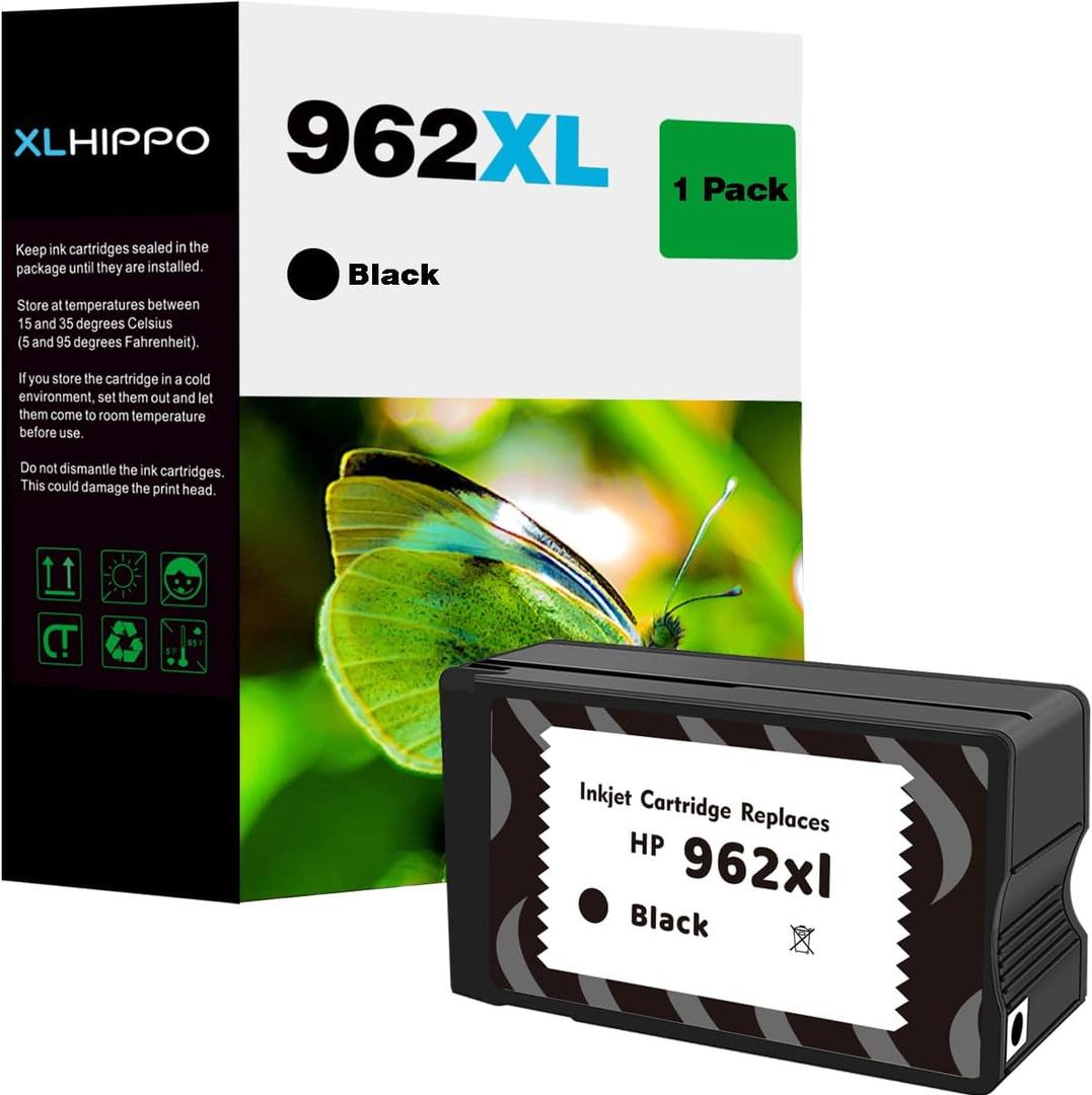 962XL Black Remanufactured Replacement for HP 962XL Black Ink Cartridges HP962 HP 962 XL Compatible for OfficeJet 9015e 9018e 9025e OfficeJet Pro 9025 9018 9015 9010 9020 Series (1 Pack)