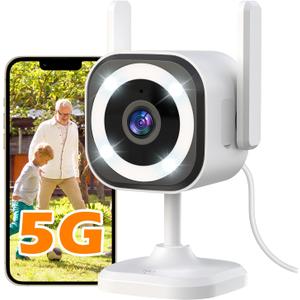 2K Camera for Home Security, 5G Outdoor/Indoor Security Cameras, Baby Monitor Camera for Pet/Babies/Room/Cat/Dog/Nanny/Elder, IP66 Waterproof, 3 Night Vision, Alarm Siren, 24/7 SD Recordings/Cloud (US-S600-1Pack)