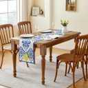 YATOJUZI Lemon Table Runner Summer Blue Table Runners 13x72 Inches Long Table Runner for Home Kitchen Dining Table Decor