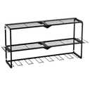 Heavy-Duty Metal Drill Organizer, 8-Slot Wall Mount Tool Storage Rack, 60 Lbs Max Load Cordless Drill Holder for Garage, Workshop, and Home Organization, Black (3-Tier + 7 Drills). Missing Parts
