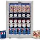 Whynter BR-091WS, 90 Can Capacity 2.1 cu. ft. Stainless Steel Beverage Refrigerator and cooler, Mini Fridge with Glass Door with lock