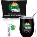 Sieral 3 Sets Dumpsters Gifts Valentine Funny Keychains 12oz Stainless Steel Tumbler Makeup Bag Valentines Day Coworker Gifts Emotional Support Bulk for Coworkers Staff Team Office