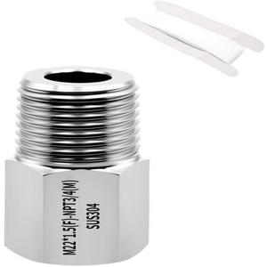 SummerHolz 3/4" NPT Male to M22 x 1.5 Female Adapter, 304 Stainless Steel Pressure Washer Fitting, Thread Connector for Hose, Spray Gun and Nozzle, 1 Pack