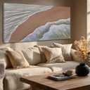 GAIDUOMAI Modern Abstract Canvas Art Coastal Wall Art Sands Beach Minimalist Textured Wall Decorations for Bedroom Office 29"x 58" Large Gallery Wall Decor