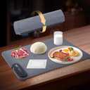 Food Warming Mat 24x16inch Surface Heating for Food Party Buffet Daily Use, Portable Electric Silicone Defrosting Tray, Hot Plate Keep Food Warm (Gray)