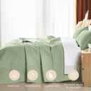 OARAGE Queen Quilt Bedding Set Soft Lightweight Sage Green Bedspread with Leaf Pattern,Ultrasonic Microfiber Bed Coverlet Full Size for All Season (1 Quilt, 2 Shams)