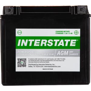 Interstate Batteries YTX20HL-BS 12V 18Ah Powersports Battery 270CCA High-Performance AGM Rechargeable Replacement for Motorcycles, ATVs, UTVs, Jet Skis, Snowmobiles (CITX20L-BS-PW)