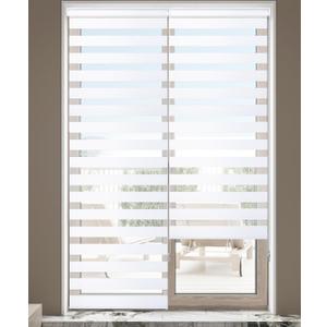 Homebox Blinds for Indoor Windows, Zebra Blinds, French Door Blinds 90" Length Light Filtering Dual Layer Roller Sheer Shades, 23.5" W x 90" H White, 2 Panels Homebox Blinds for Indoor Windows, Zebra Blinds, French Door Blinds 90" Length Light Filtering Dual Layer Roller Sheer Shades, 23.5" W x 90" H White, 2 Panels