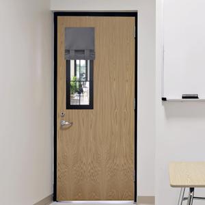 RYB HOME Classroom Door Window Cover, Blackout Shades for Classroom Windows and Doors Cover Lockdown Shades, Room Darkening Design Blocks Views, W 8 x L 36, 1 Panel, Grey