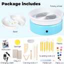 Goody King Mini Pottery Wheel-9.4Pottery Wheel for Adults Beginners Kids, Upgraded Movable Turntable with Adjustable Speed with 16 Pottery Shaping Tools, Supports Forward and Reverse Rotation-Blue