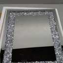 Rectangle Sparkling Decorative Wall Mirror for Home Decoration with Silver Crystal Crush Diamond Dcor, Dimention16x20x1 inch, Wall Hang Frameless Mirrors Glass Diamond Dcor. (16"L x 20"W)