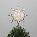 Philips 11.25" Silver Star Treetopper with Iridescent Tinsel - 3 Light Functions with Control Box and Coil - 10 Bicolor Microdot LEDs - 72" Lead-in