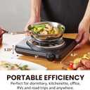 Elite Gourmet ESB100B Countertop Single Coiled Burner Electric Hot Plate, Temperature Control, Indicator Light, Easy to Clean, Black