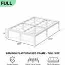 Bamboo Wood Bed Frame, Platform Bed with Non-Slip Slats Support Full