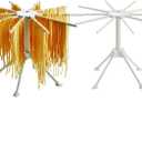 2 Pack Foldable Pasta Drying Rack, Homemade Fresh Spaghetti Stand Collapsible Dryer Noodle Hanger for Kitchen with 10 Arms, White