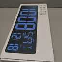 Lancoon Digital Wall Clock with Dual Alarm Temperature Humidity Calendar LED Large Display Adjustable Brightness Plug-in Snooze for Living Room Tabletop Bedroom (Black_blue)