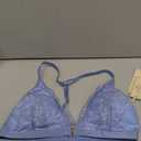 SHEKINI Women's Lace Bra Wireless Padded Triangle Bralettes for Women Front Closure Halter Bras for Women, M